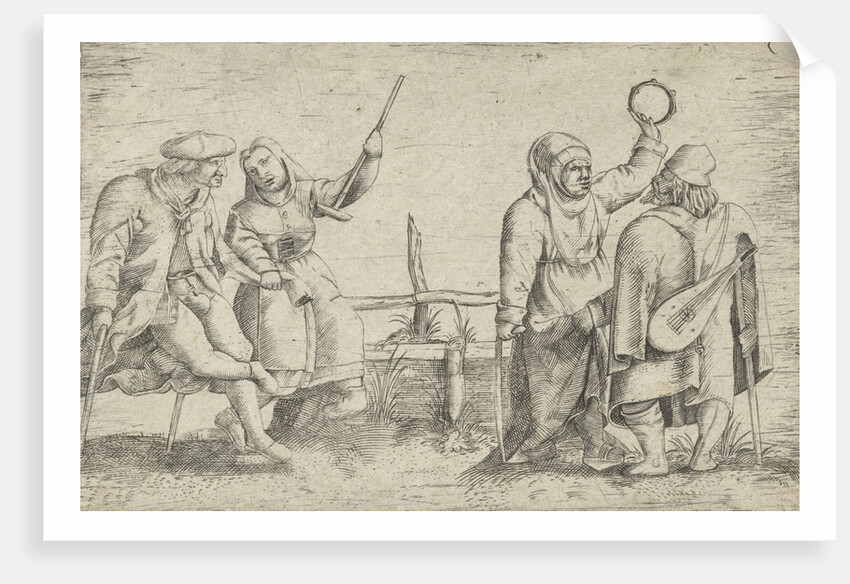 Two crippled dancers and musicians by Cornelis Massijs