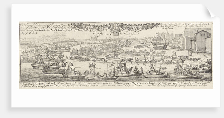 Triumphal on the water at the arrival in London of King Charles II and Queen Catherine of Braganza UK by Dirk Stoop