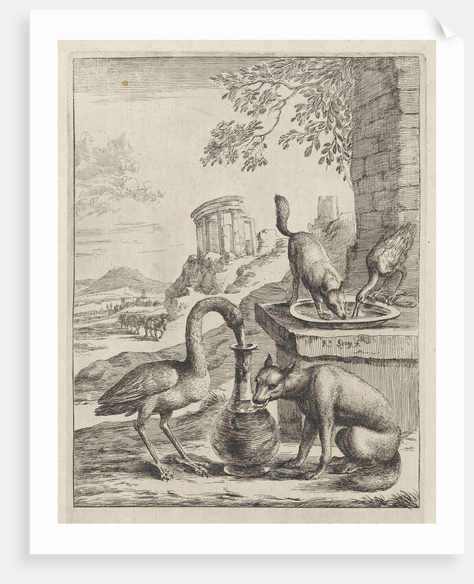 Fable of the fox and the crane by John Ogilby