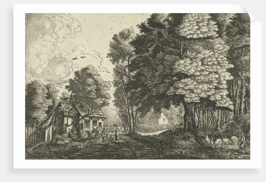 Shepherd at a forest edge by Jean Baptiste Bonnecroy