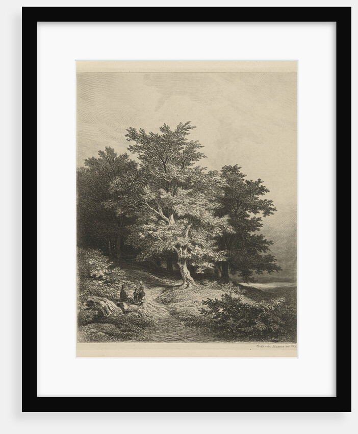 Figures at a forest edge by Remigius Adrianus Haanen