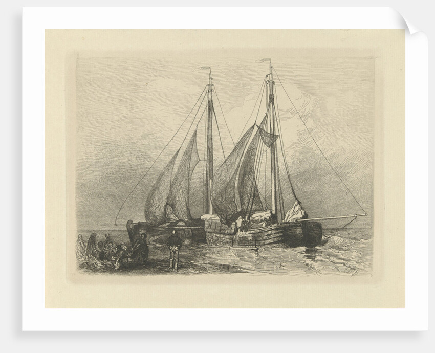 Sailing on a beach by Charles Rochussen