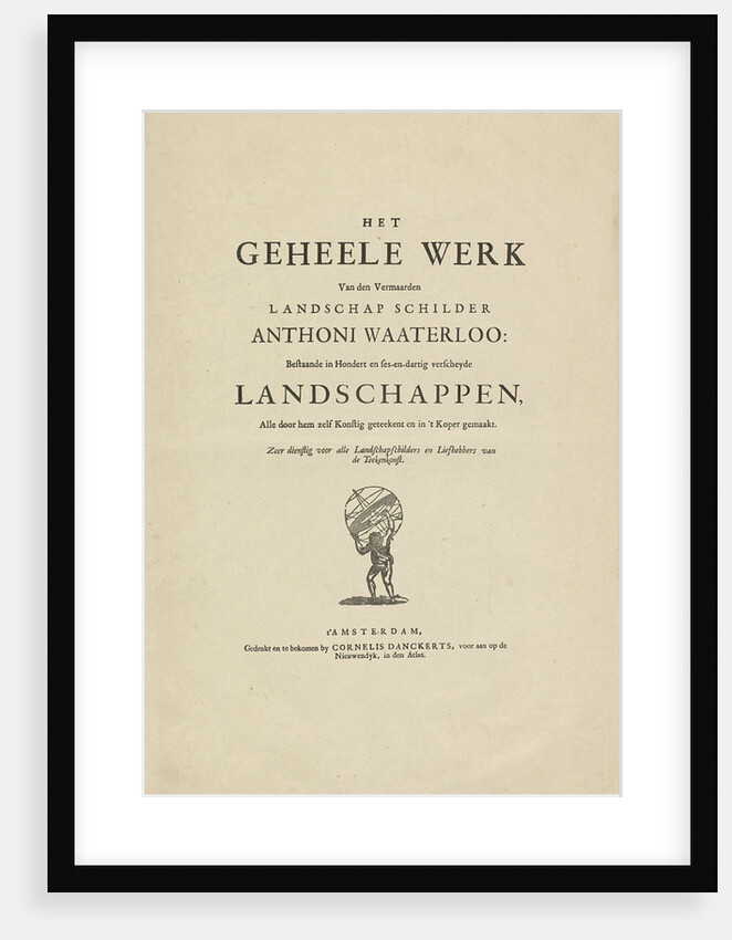 Below the title is a picture of Atlas with the world on his back by Anonymous