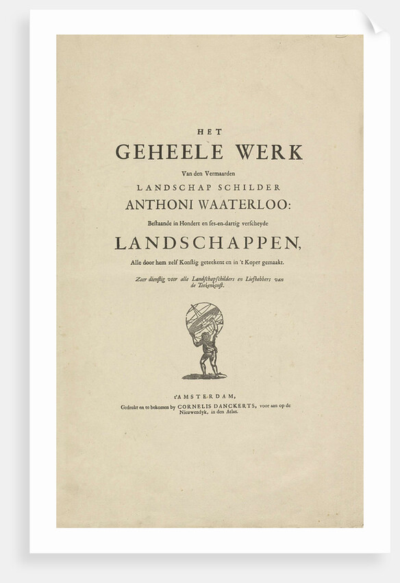 Below the title is a picture of Atlas with the world on his back by Anonymous