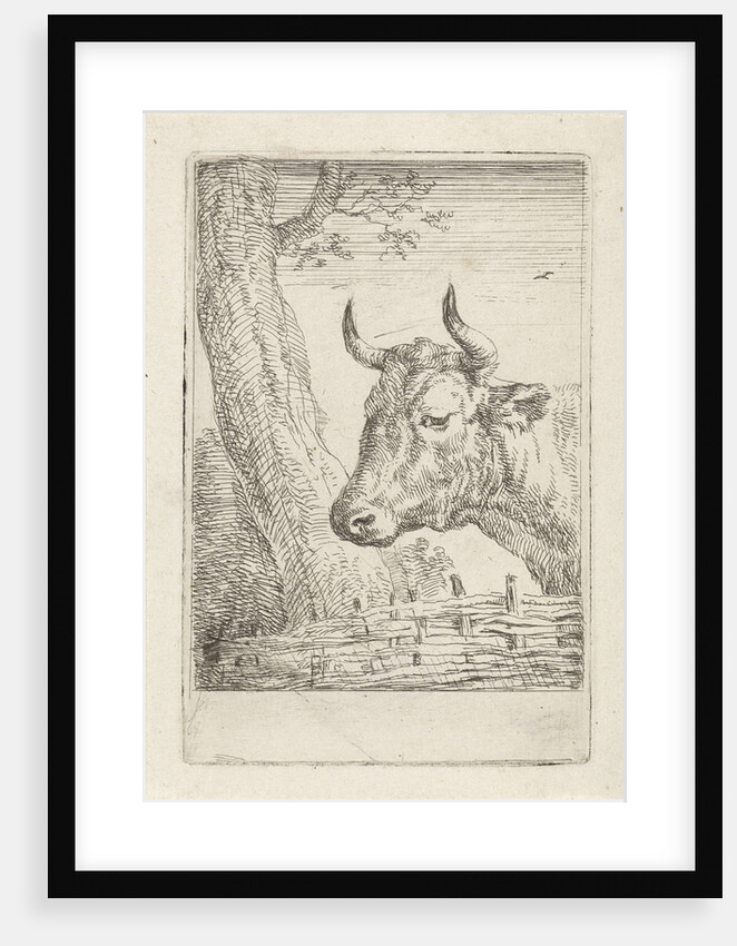 Cow at a willow fence, Aert Schouman by Paulus Potter