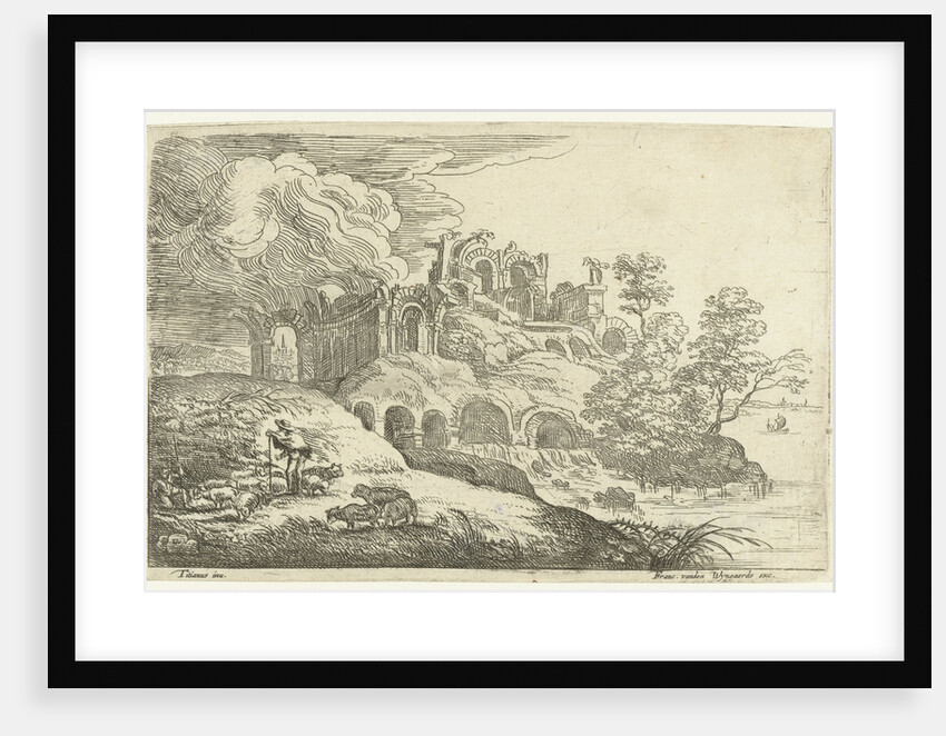 Ruins at a more by Frans van den Wijngaerde