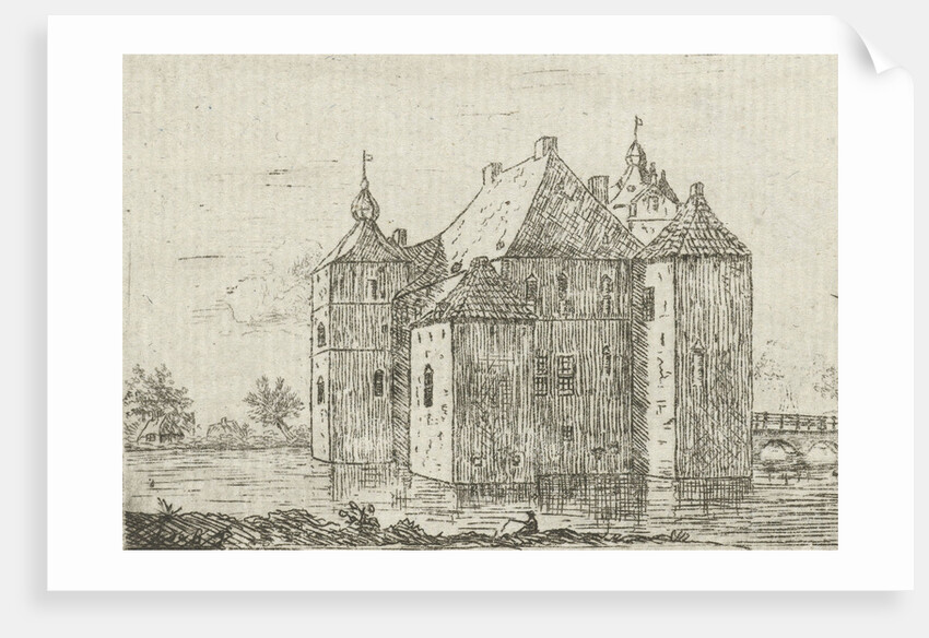 Side view of the castle Cannenburch by baron Reinierus Albertus Ludovicus van Isendoorn à Blois