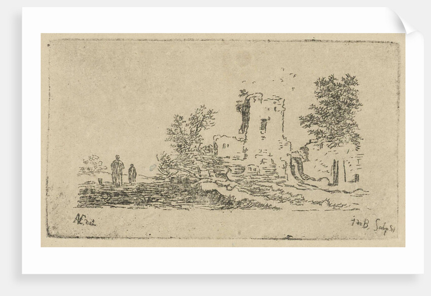 Ruins of a building by baron Reinierus Albertus Ludovicus van Isendoorn à Blois