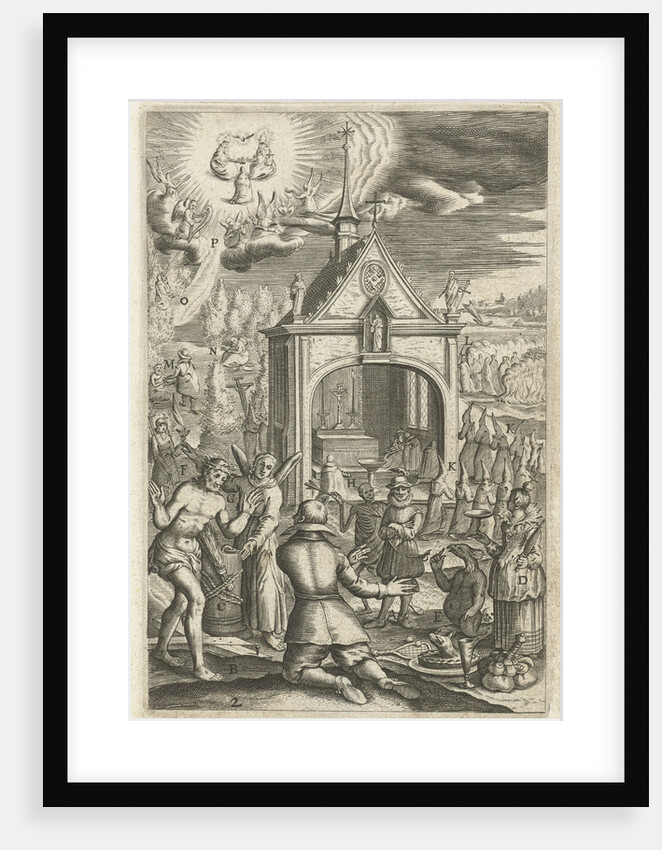 A man kneels before Christ who shows him his wounds by Boëtius Adamsz. Bolswert