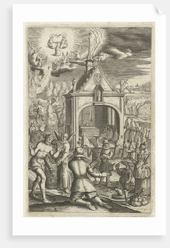 A man kneels before Christ who shows him his wounds by Boëtius Adamsz. Bolswert