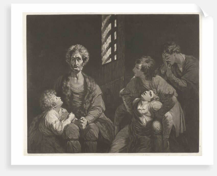 Ugolino conte della Gherardesca dies with three of his sons and one of his grandsons starvation in the dungeon by John Boydell