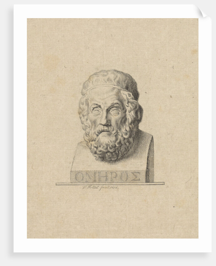 Bust of the Greek poet Homer by P. Mottet