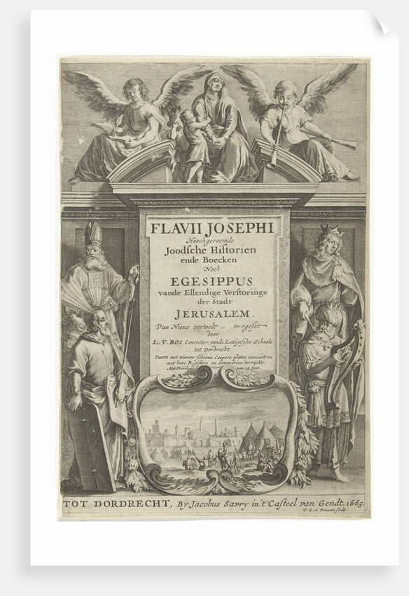 Against a background of architecture are four main characters of the Jewish faith by Gerrit Gerritsz van Fenaem