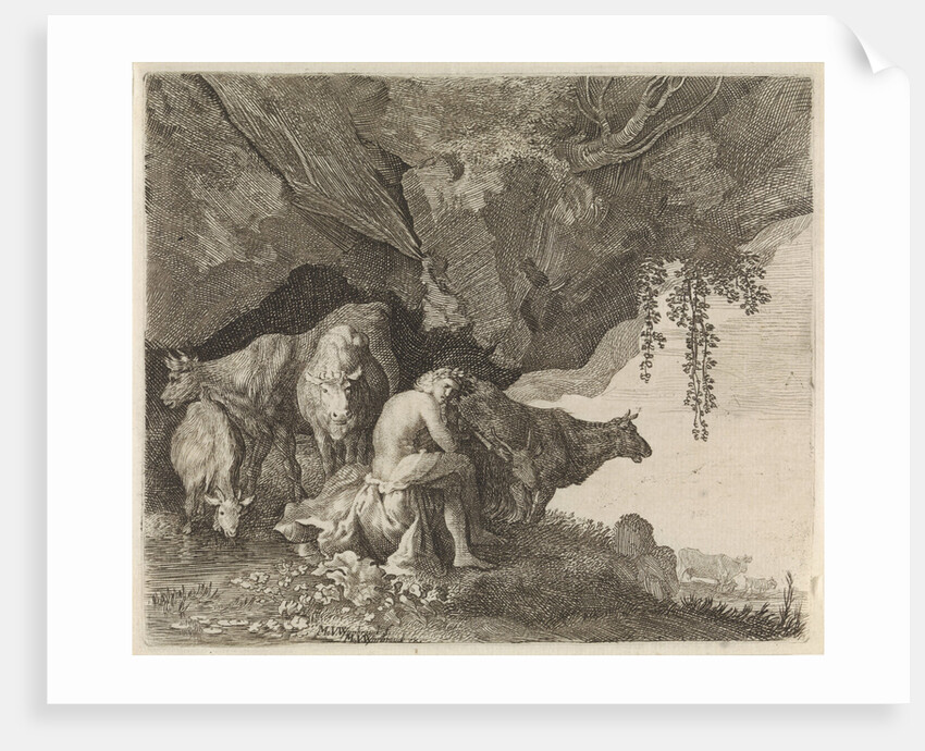Apollo tending the flocks of Admetus, Moses van Wtenbrouck by Matheus Moysesz. van Wtenbrouck