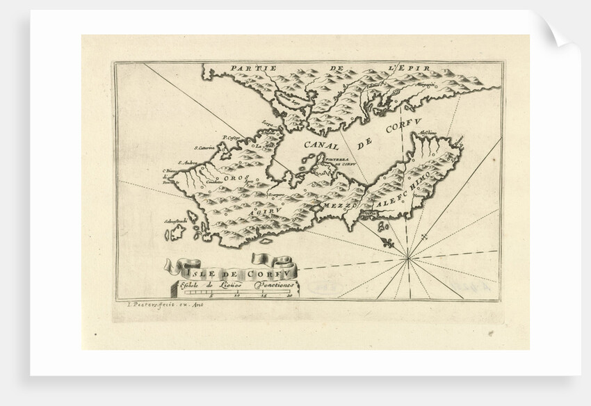 Map of the island of Corfu Greece by Jacob Peeters