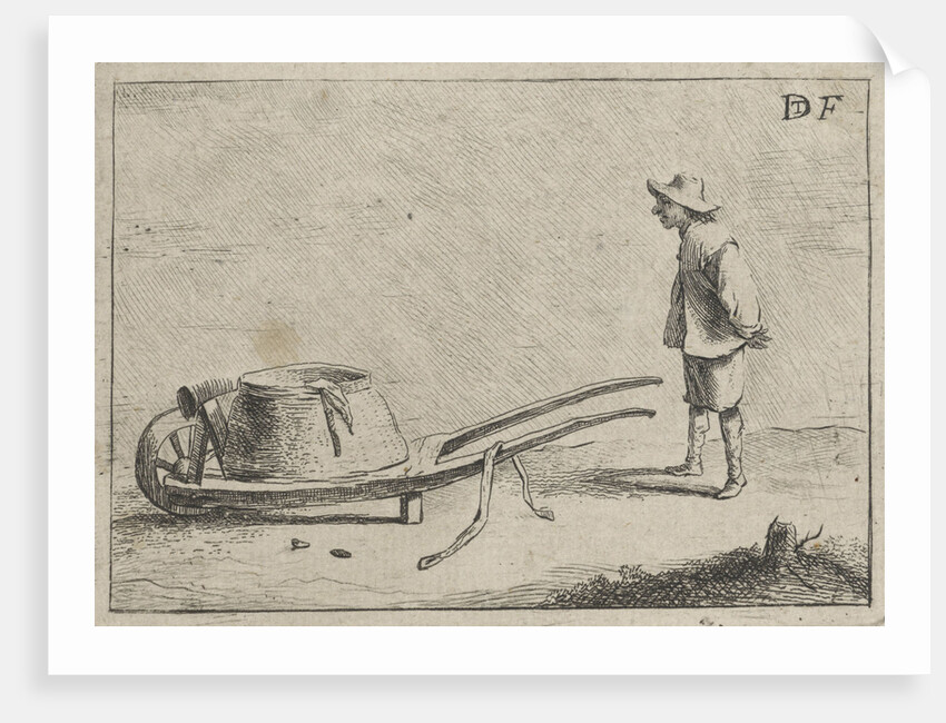 Man with a wheelbarrow by Anonymous