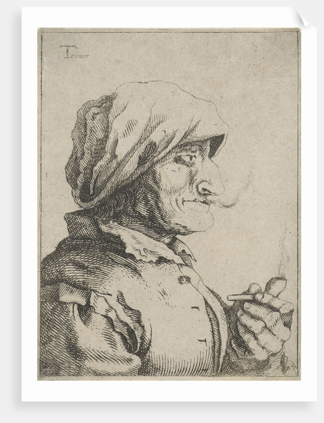 Old woman smokes a pipe by Jan Lauwryn Krafft I