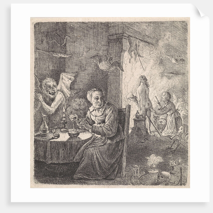 Interior with witches by Anonymous