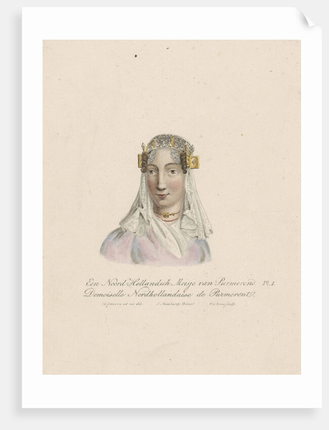 Bust of a girl in traditional costume D by Evert Maaskamp