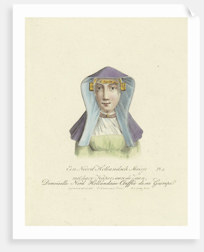 Bust of a girl in traditional costume A by Evert Maaskamp