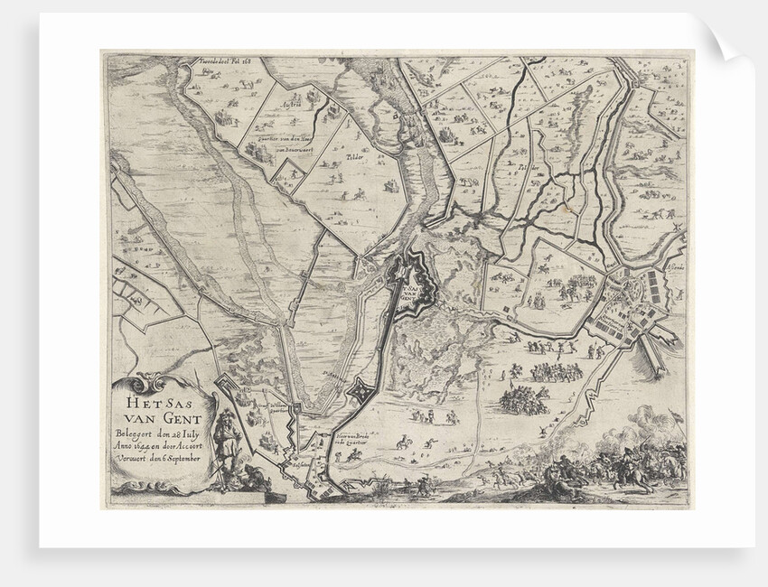 Map of siege and conquest of Sas van Ghent, 1644 by Dirk Stoop