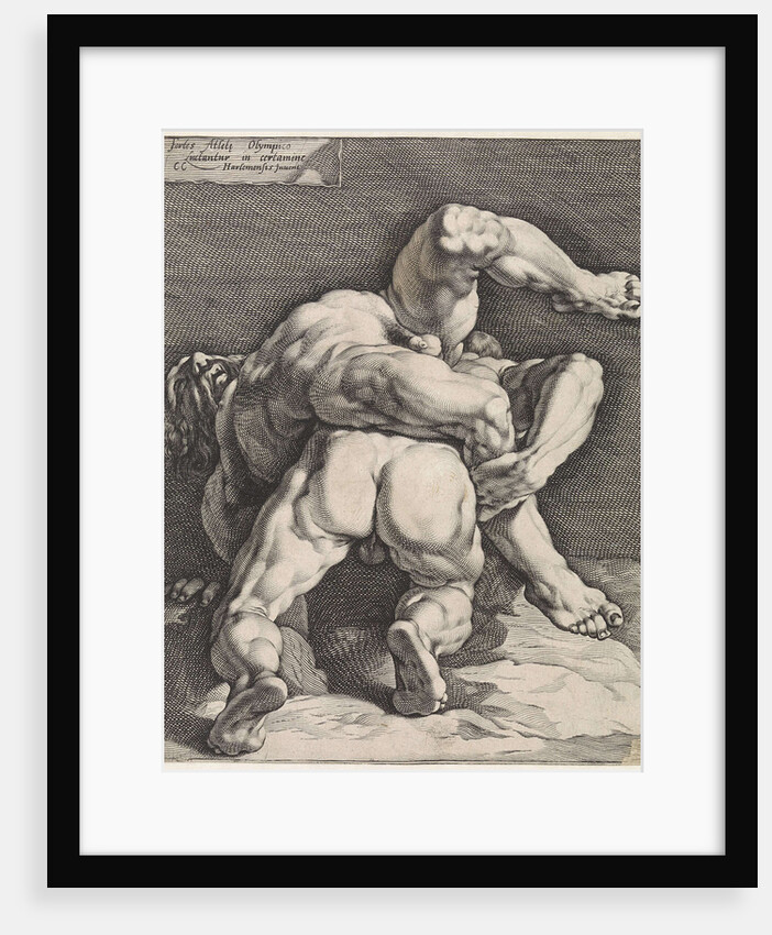 Two wrestlers by Jan Harmensz. Muller