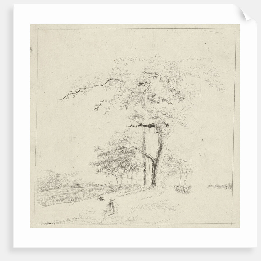 Study with man on trunk by Hermanus Fock