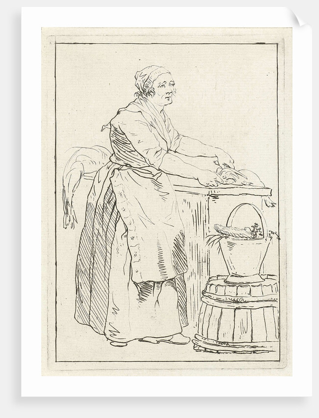 Fish cleaning woman by Hermanus Fock