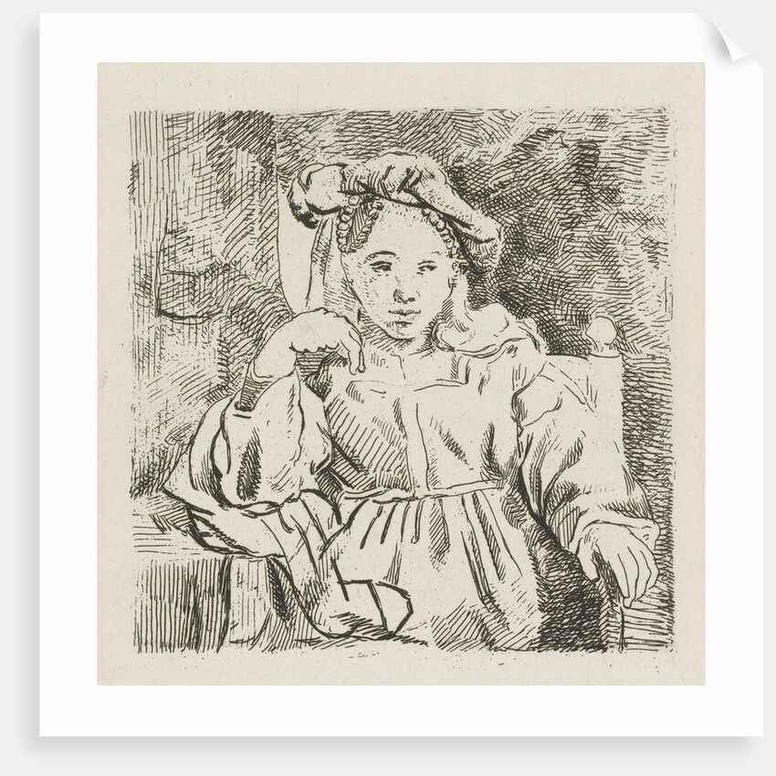 Sitting girl by Rembrandt Harmensz. van Rijn
