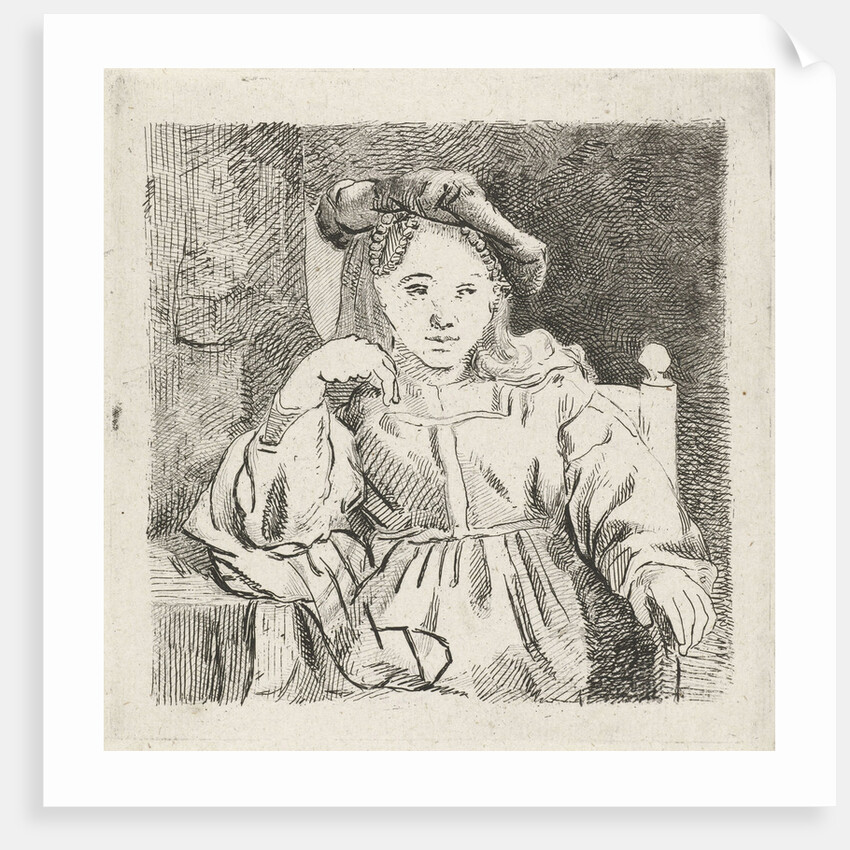Sitting girl by Rembrandt Harmensz. van Rijn