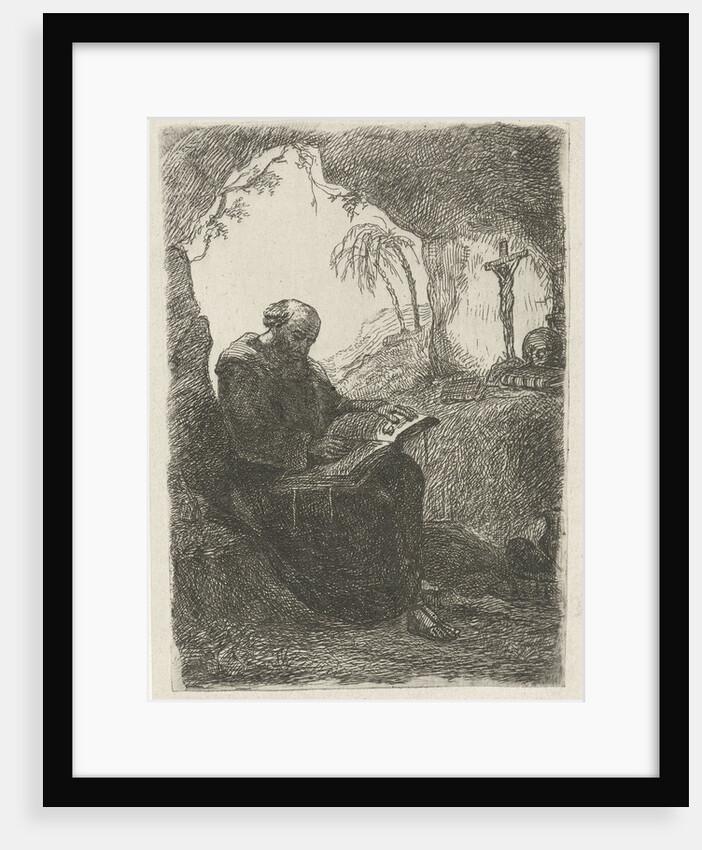 Monk in a cave by David van der Kellen II