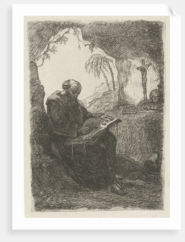 Monk in a cave by David van der Kellen II