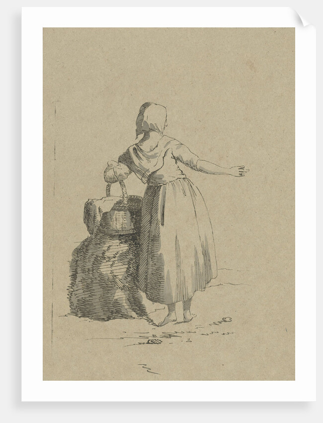 Woman with a basket by Jacob van Kouwenhoven