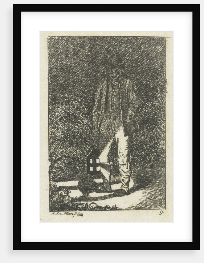 Man with a lantern by Anthonie Willem Hendrik Nolthenius de Man