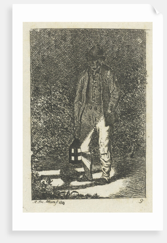 Man with a lantern by Anthonie Willem Hendrik Nolthenius de Man