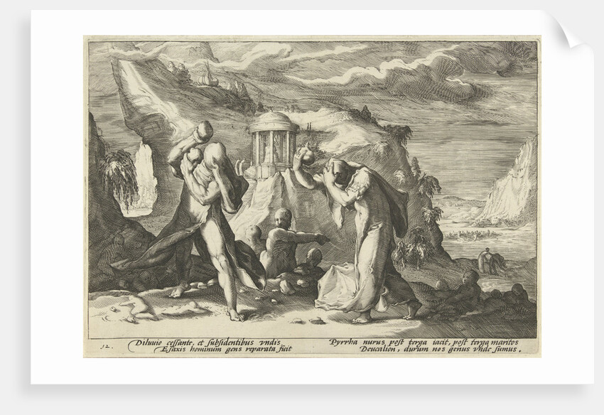 Deucalion and Pyrrha create a new race of men by Franco Estius