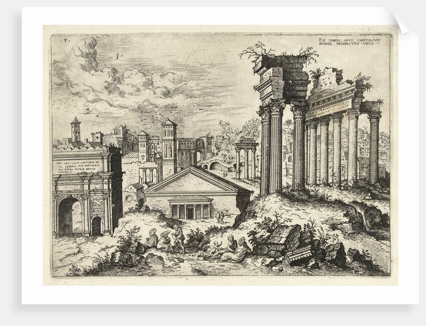 View of the ruins of the Roman Forum seen from the Capitol by Hieronymus Cock