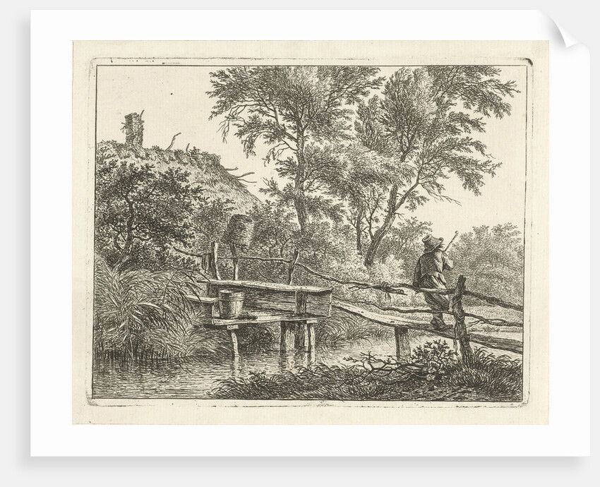 Man on bridge by Hermanus Fock