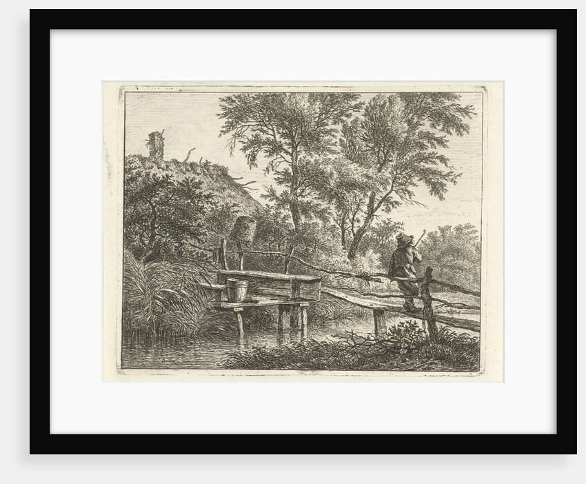 Man on bridge by Hermanus Fock