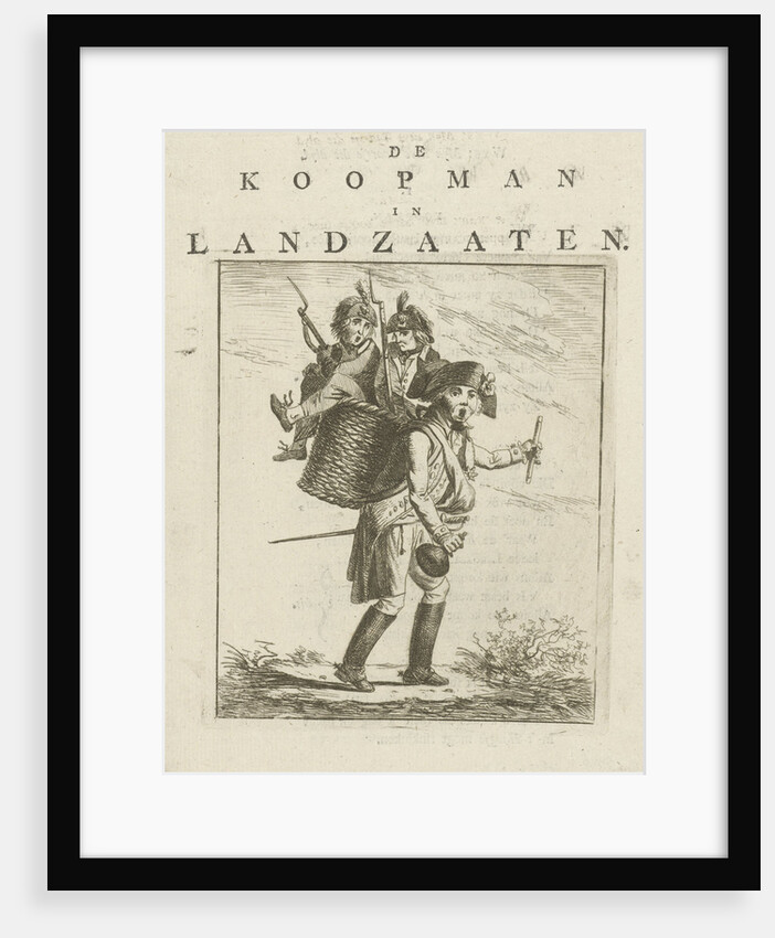 Song Sheet and cartoon soldiers by Hermanus Fock