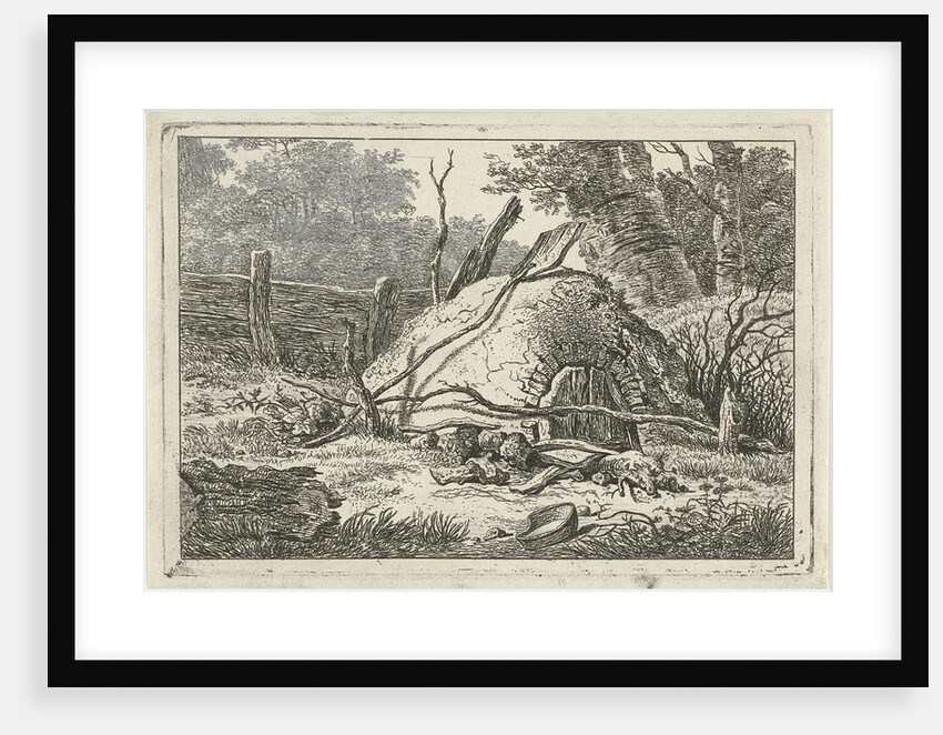 Semicircular oven in a wooded landscape by Hermanus Fock