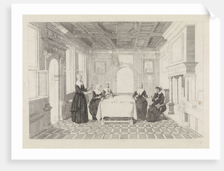 Women with flowers in a departure by David van der Kellen III