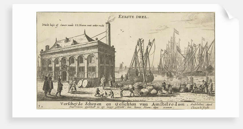 Amsterdam Harbour with the guardhouse by Clement de Jonghe