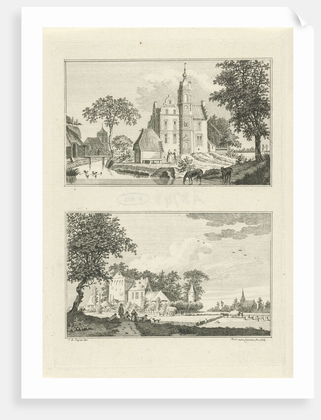 Castle Poelwijk in Oud Zevenaar and House Rijswijk in Groessen by Paulus van Liender
