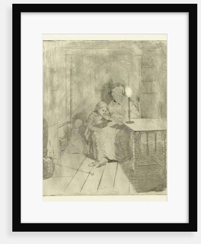 Mother teaching her son by Louis Bernard Coclers