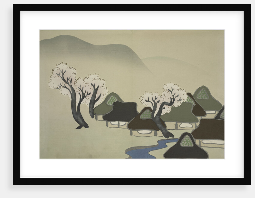 Village with Cherry Blossoms by Sekka Kamisaka