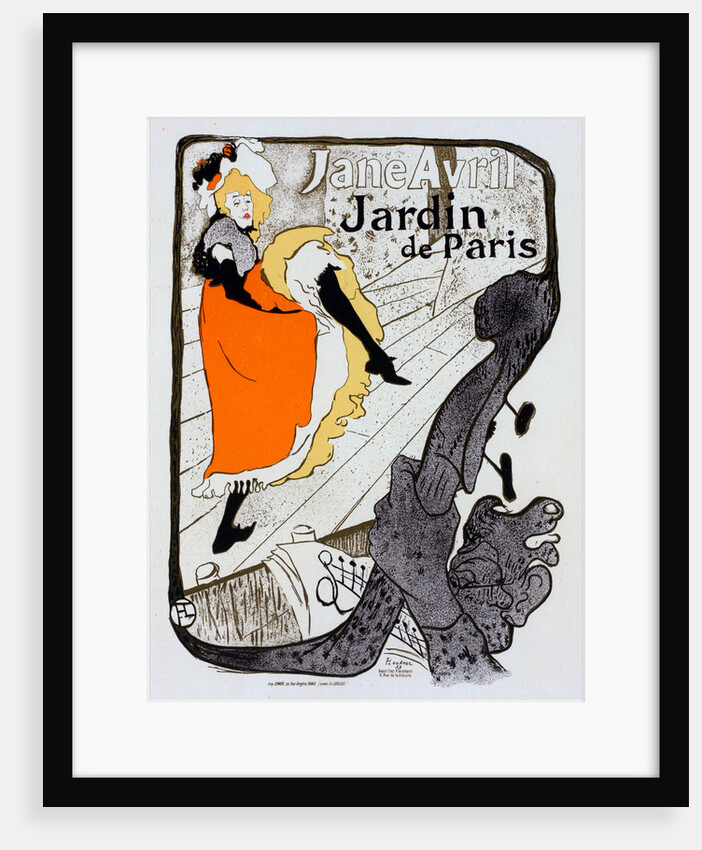 Poster for le Jardin de Paris Jane Avril by Henri de Toulouse-Lautrec