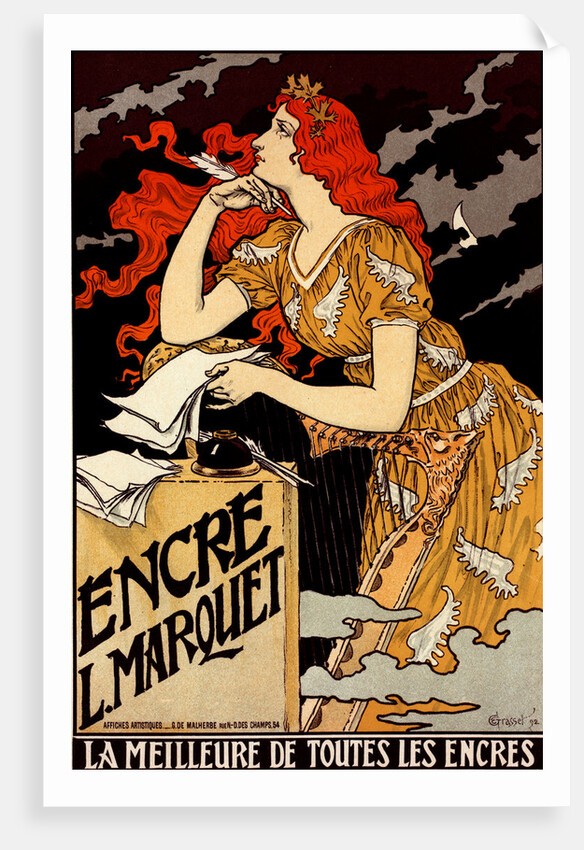 Poster for l' Encre Marquet by Eugène Grasset