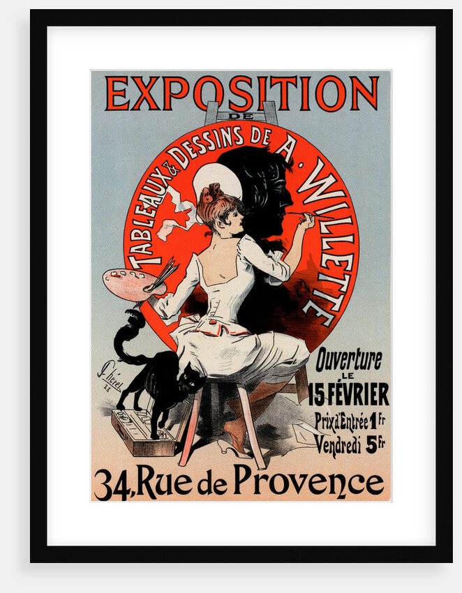 Poster for l'Exposition de Tableaux et Dessins de A. Willette by Jules Chéret