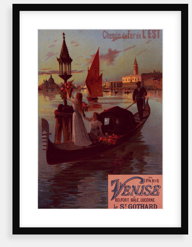 Poster for la Compagnie de l'Est: Venise. D'Alesi by F. Hugo
